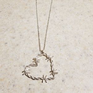 Barbed Wire Heart Necklace